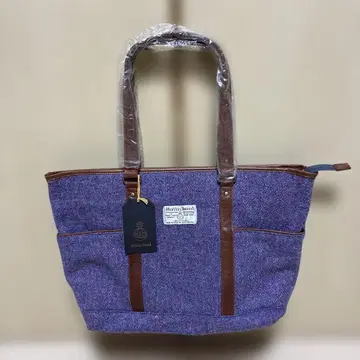 택 포함 미사용 KEYUCA 해리스 트위드 토트백 보라색