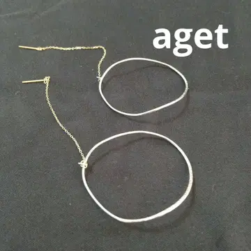 귀걸이 aget 아가트 K10 SV 2018년 한정판 아메리칸 귀걸이