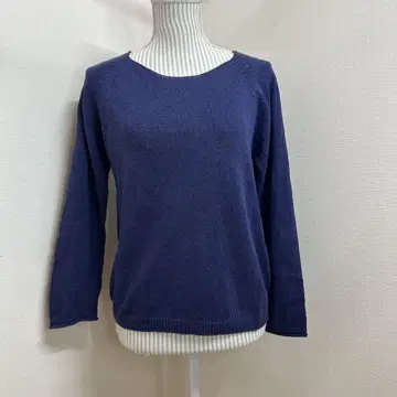 MHL. 마가렛호웰 린넨 니트 M 네이비 긴팔 니트 크루넥
