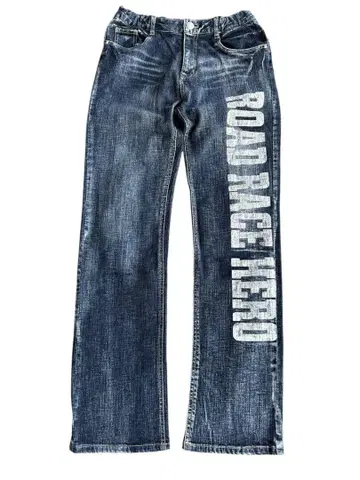 word graphics faded straight jeans
