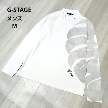새상품급 G-STAGE 골프 모크넥 셔츠 46(M) 화이트 그레이