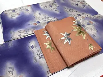 단풍 자수 명주 나고야 오비 앤티크