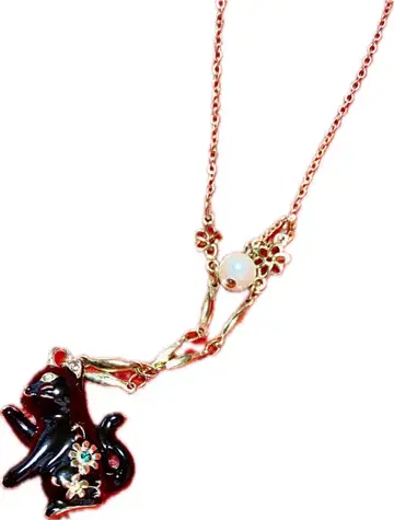 ANNA SUI 검은 고양이 목걸이