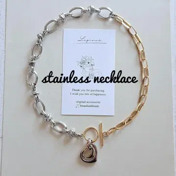 체인 목걸이 바이컬러 스테인리스 necklace