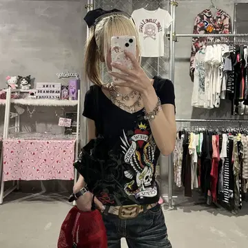 에드하디 edhardy 피치T 그런지 y2k 티셔츠