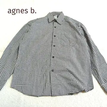 263 agnes b. 에네스베 깅엄 체크 셔츠 빈티지