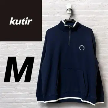 [ kutir ] 완판템 서클 로고 하프 지퍼 맨투맨