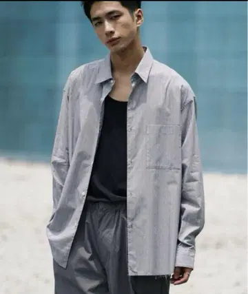 WYM LIDNM CUT-OFF HEM STRIPE SHIRT