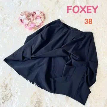 FOXEY 폭시 뉴욕 변형 비대칭 플레어 스커트 블랙 38