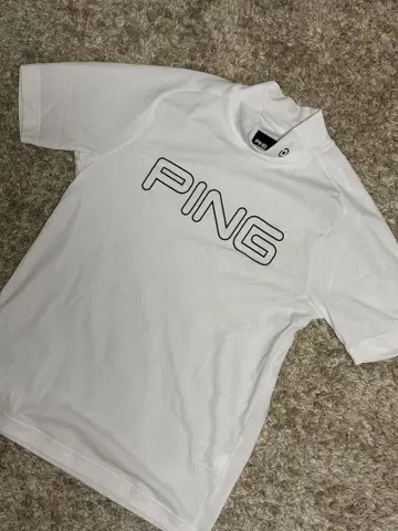 PING 모크넥 셔츠 반팔 화이트 S