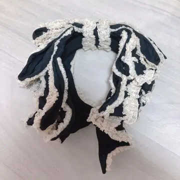 호시바코 works 인형풍 샹티 크림 리본 머리띠