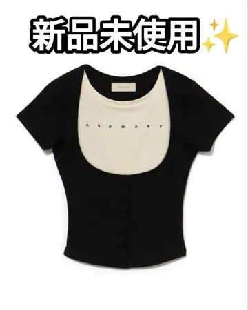andmary Mary logo tops black
