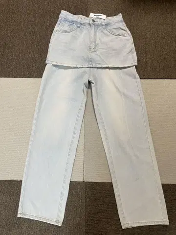 레이어드 스커트 데님 팬츠 청바지 블루 y2k 00s 갸루 한국