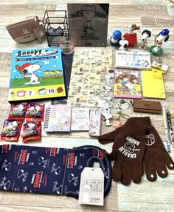 스누피 peanuts 묶음 판매 사진 액자 메모장 레터 세트 골동품