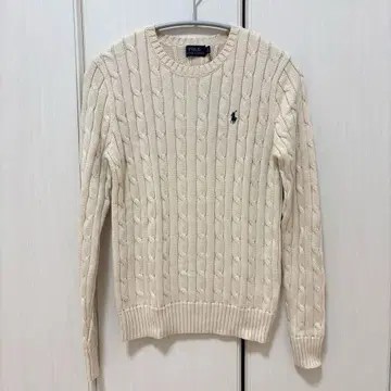 택 포함 미사용 새상품 폴로 랄프 로렌 코튼 케이블 니트 S 사이즈