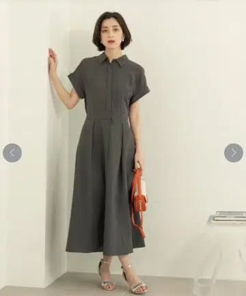 OPAQUE.CLIP 린넨 롱 원피스