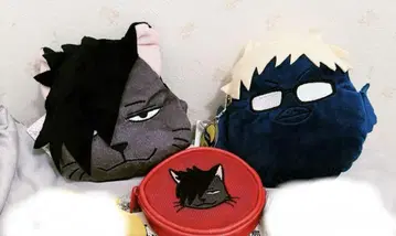 하이큐!! 시마무라 봉제 인형 파우치 가죽 파우치 쿠로오네코 츠키가라스