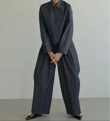 LOHEN 랜덤 턱 하이웨스트 팬츠 36