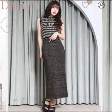 Darich 슬리브리스 니트 원피스 다크 그레이