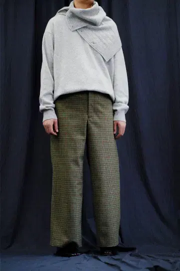 URU 19A/W 울 체크 와이드 팬츠