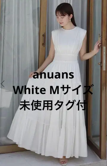 미사용 새상품 개더 티어드 컷 원피스 화이트