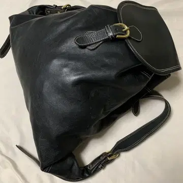 고급 블랙 가죽 백팩 대형 백팩