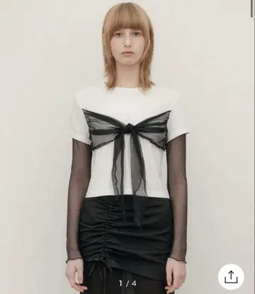YUSE 상의 시스루 긴팔 한국 다리치 y2k