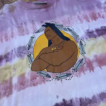90s 디즈니 포카혼타스 코코암 타이다이 T셔츠 미국제 L