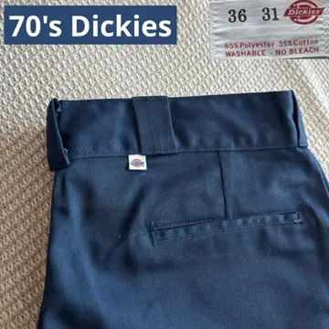 구제 의류 70s Dickies 치비 택 워크 팬츠 빨간색 택