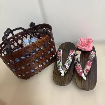 유카타 잡화 일본 나막신 백 머리 장식