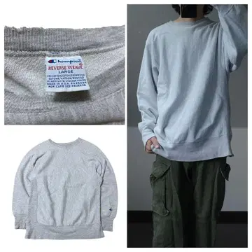 챔피온 리버스 위브 USA제 90s 무지 그레이 L 빈티지 맨투맨