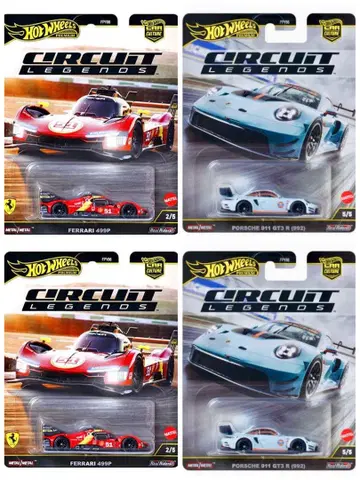핫휠 (4개) 페라리 499P x 2, 포르쉐 911 GT3 x 2
