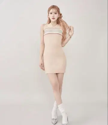 Darich 미사용 택 포함 로고 여성 니트 미니 원피스