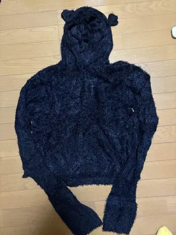 MASU 샤기 니트 후드티