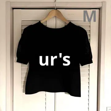 블랙 퍼프 슬리브 반팔 상의 유어스 ur's M 사이즈