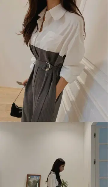 셔츠 스타일 올인원 벨트 포함