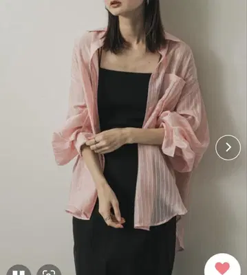 턱 포켓 시어 스트라이프 셔츠