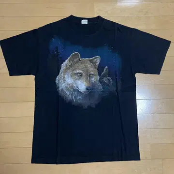 초레어 레어 USA 울프 늑대 애니멀 y2k 티셔츠 구제 의류