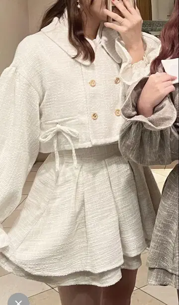 apres jour 트위드 셋업 아이보리
