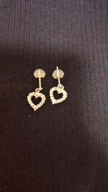 K10 하트 다이아 귀걸이