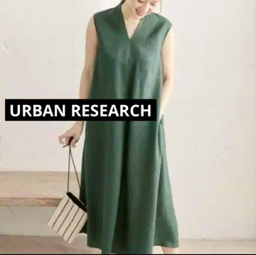 URBAN RESEARCH DOORS 린넨 다크 그린 롱 원피스
