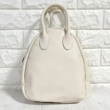 tandey 에그 토트 토트백 화이트 아이보리 가죽 천연 가죽