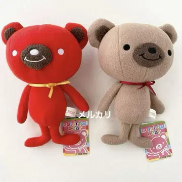 SHINADA 컬러풀 베어 M 사이즈 곰 봉제 인형 2체