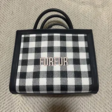 FURFUR 퍼퍼 라피아 로고 토트백 숄더백 BLK
