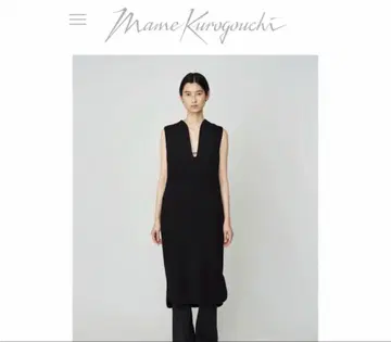 mamekurogouchi 딥 넥 슬리브리스 드레스