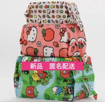 [ 새상품 ] BAGGU 헬로키티 프렌즈 3D 지퍼 파우치 3종 세트