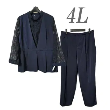 새상품/2점/셋업/네이비/4L/레이스/결혼식/2차 모임 W0080