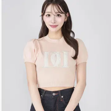 darich 백 오픈 아플리케 니트탑