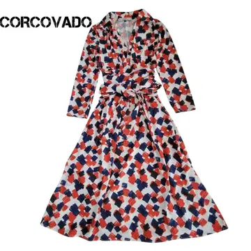 CORCOVADO 코르코바도 랩 스타일 원피스 빨간색 파랑 화이트