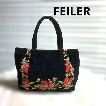 거의 새상품! FEILER (페이러) 하이비스커스 패턴이 희귀한 토트백